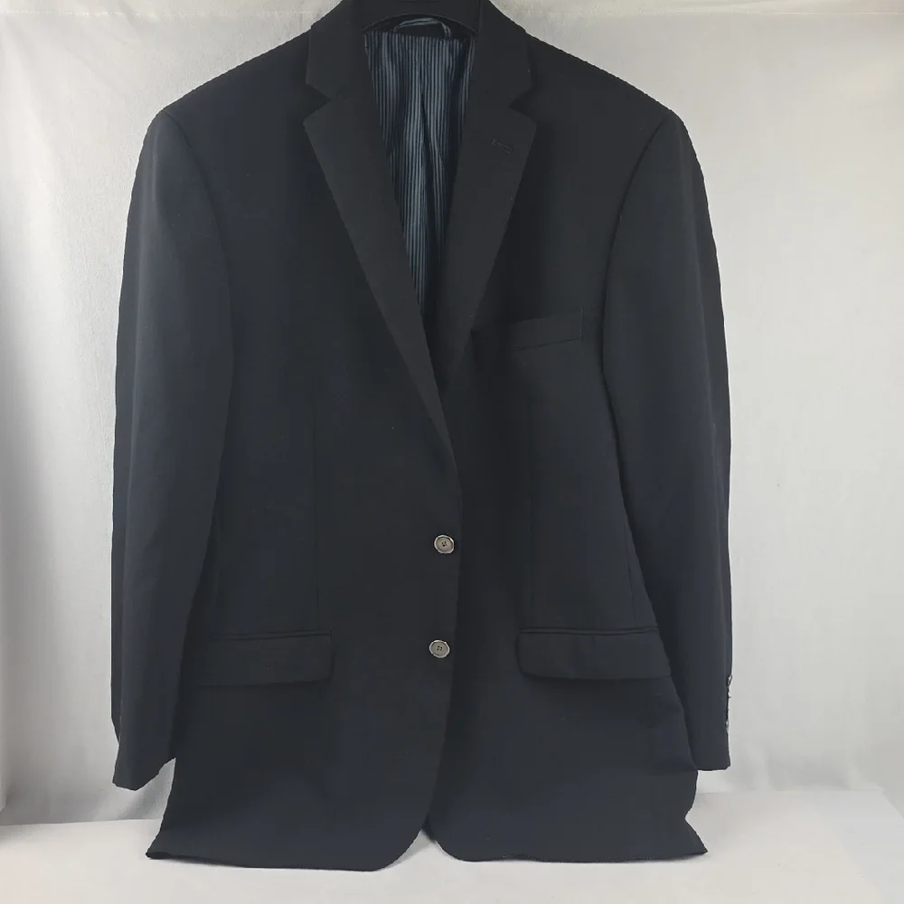 Calvin Klein Black Wool Blend Suit Jacket Sports Coat Size 40R
